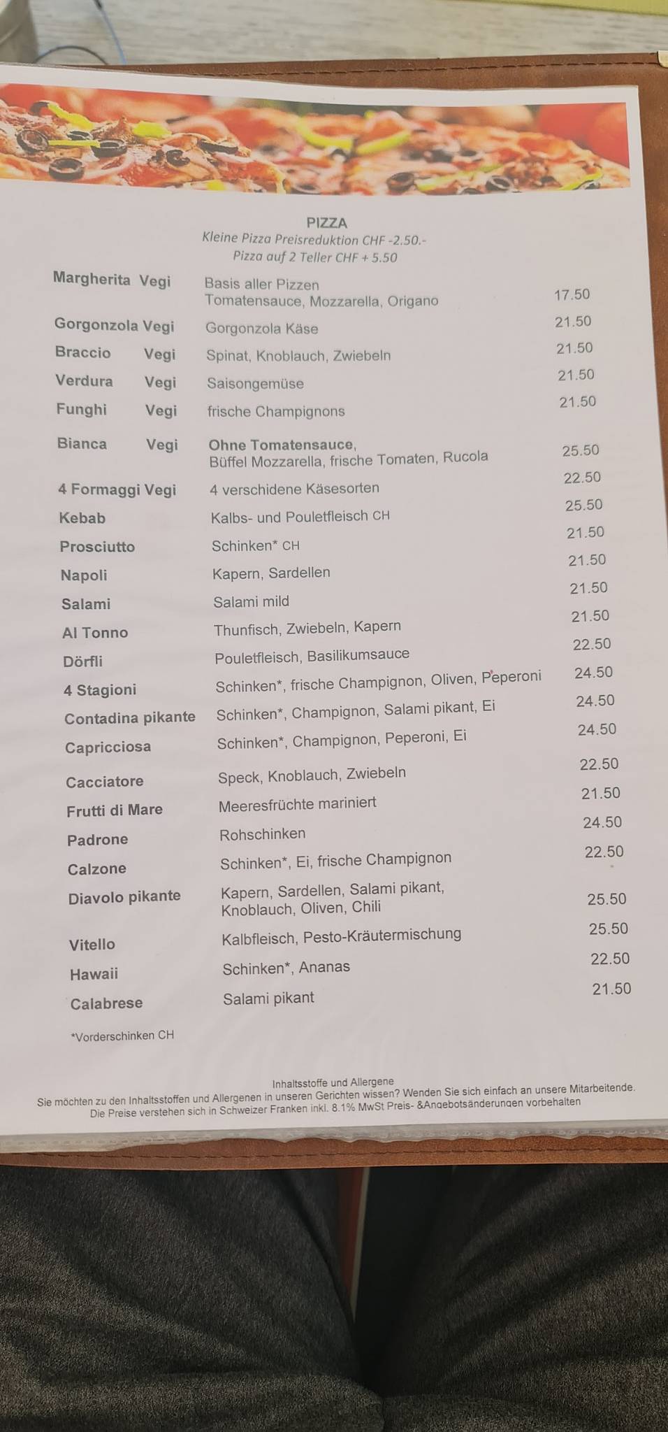 Menu di Restaurant Dörfli Maur 