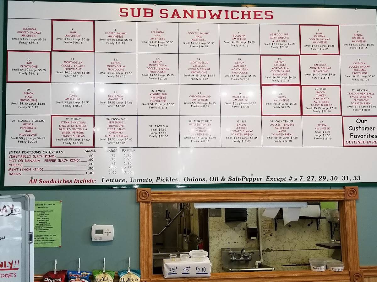 Menu at Downtown Sandwich & Ice Cream restaurant, Menominee