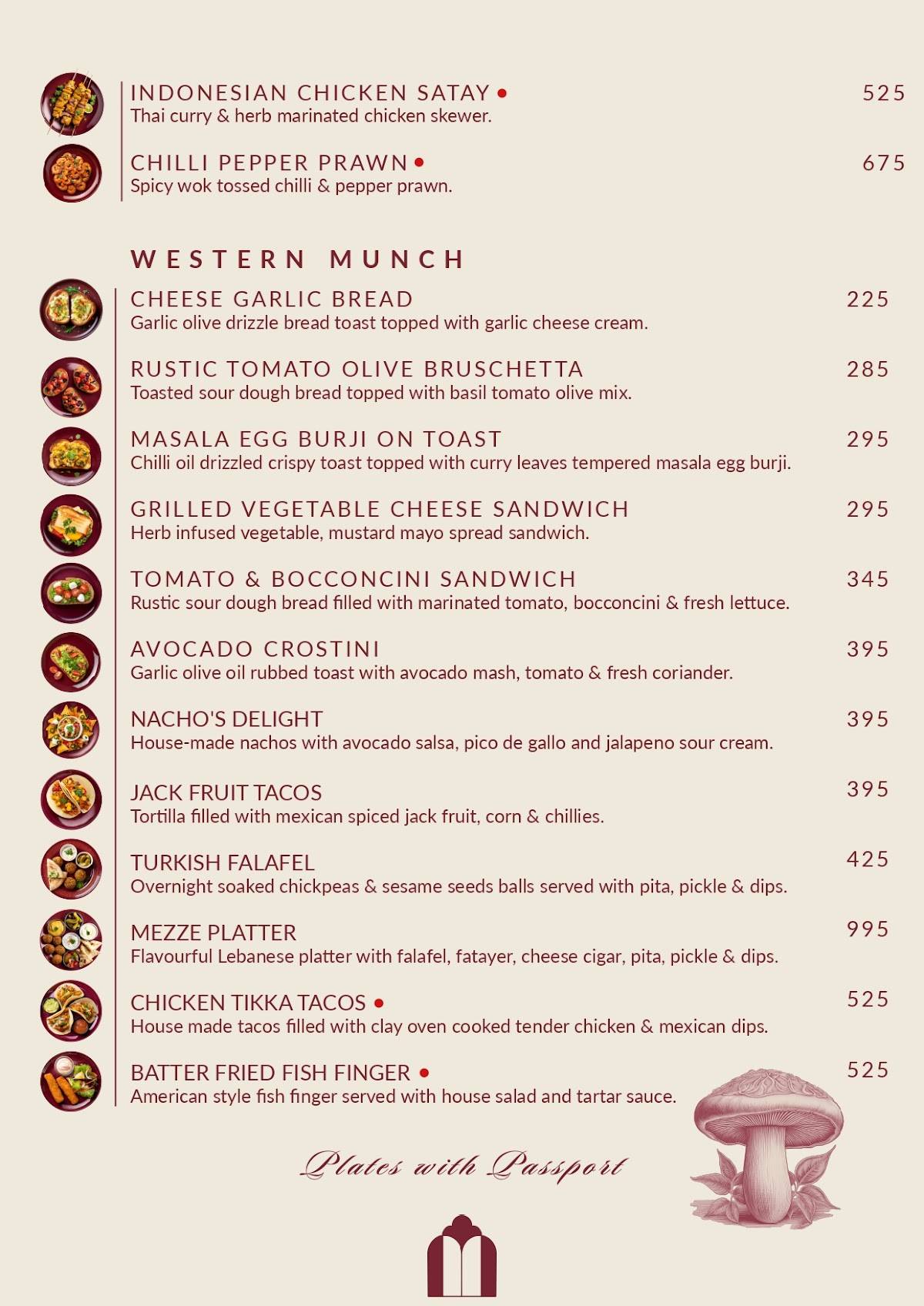 Dyore Experiences - Restaurant & Lounge menu