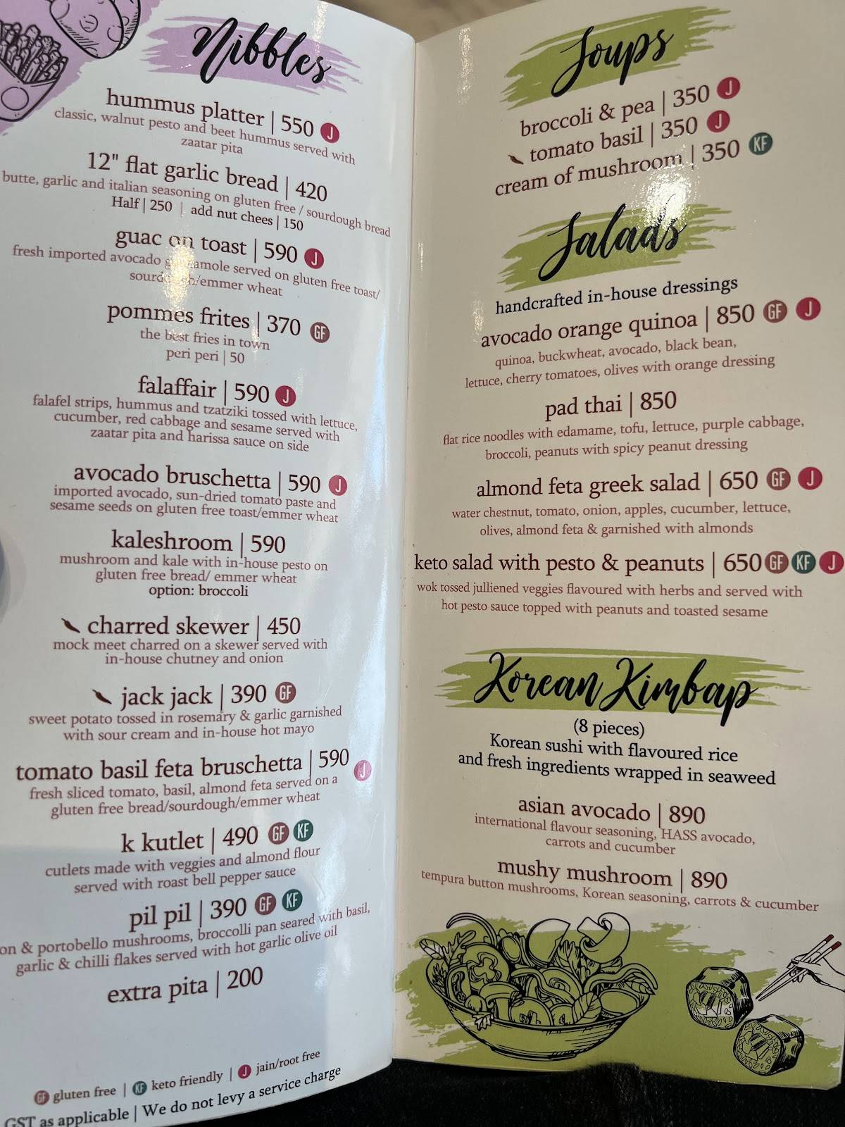 Earth Cafe @ BKC menu