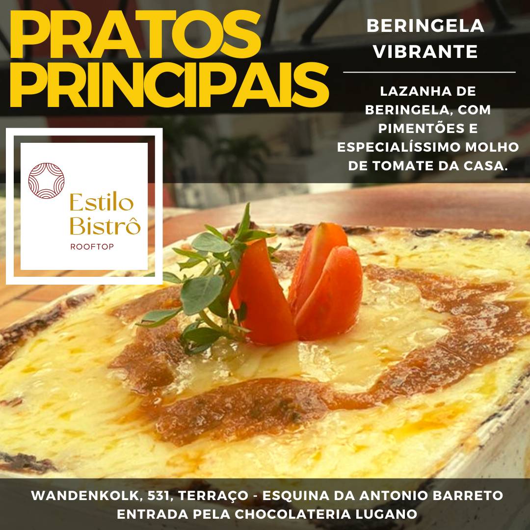 Estilo Bistrô cardápio