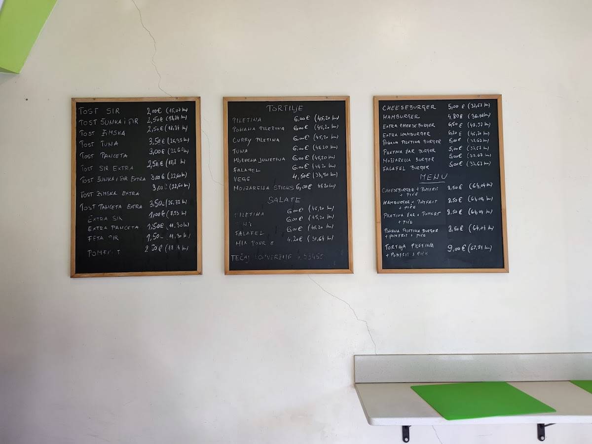 Menu di Fast food Green 