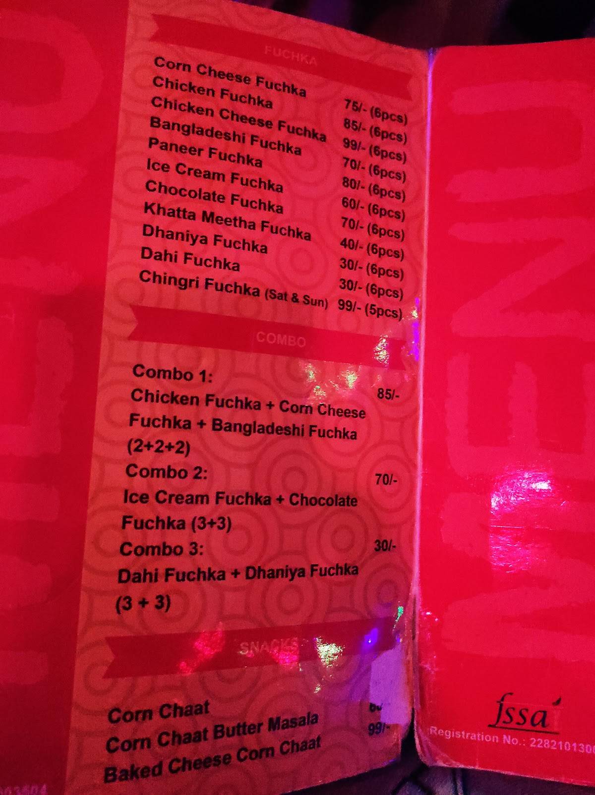 Fuchkawala menu