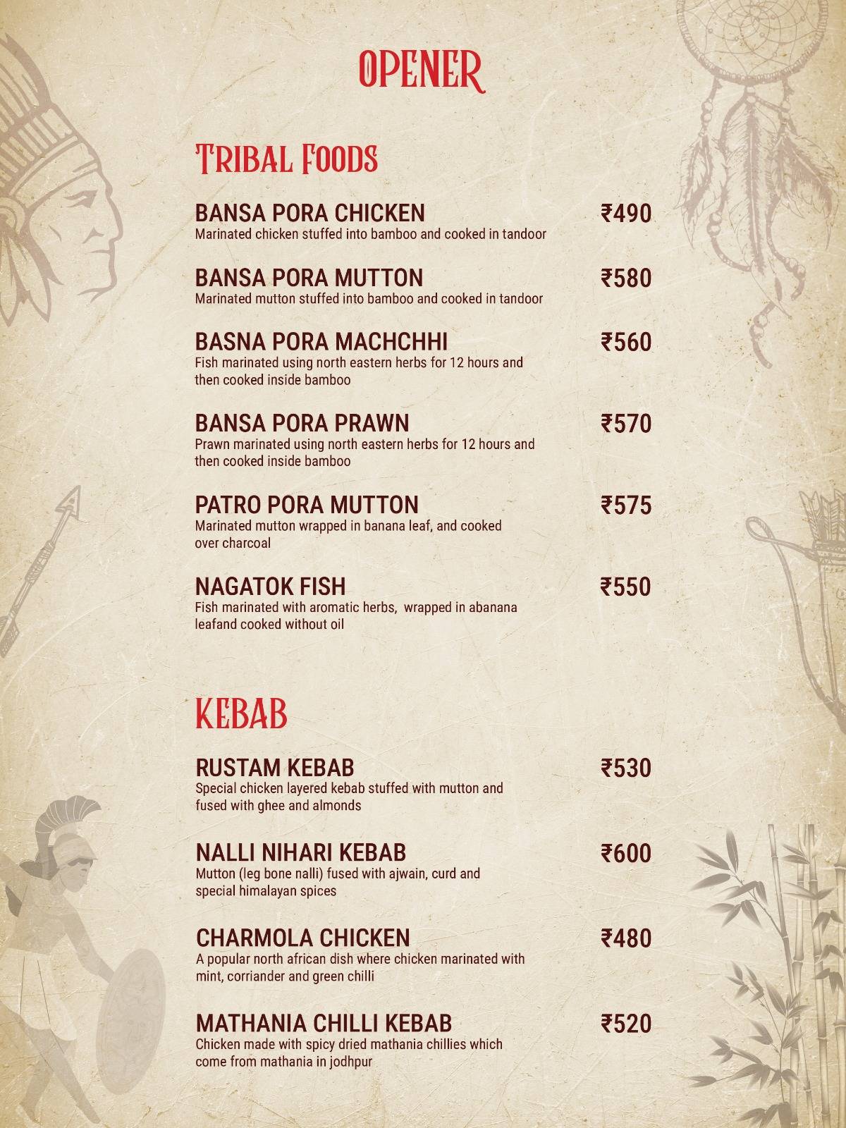 Fusion Fantasea menu