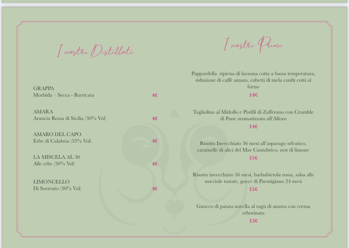 Menu di Gola Bistrot 
