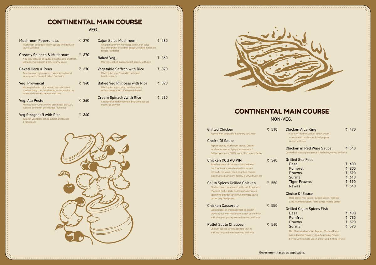 Golden Curry menu