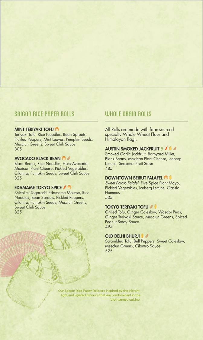 Greenr Cafe menu