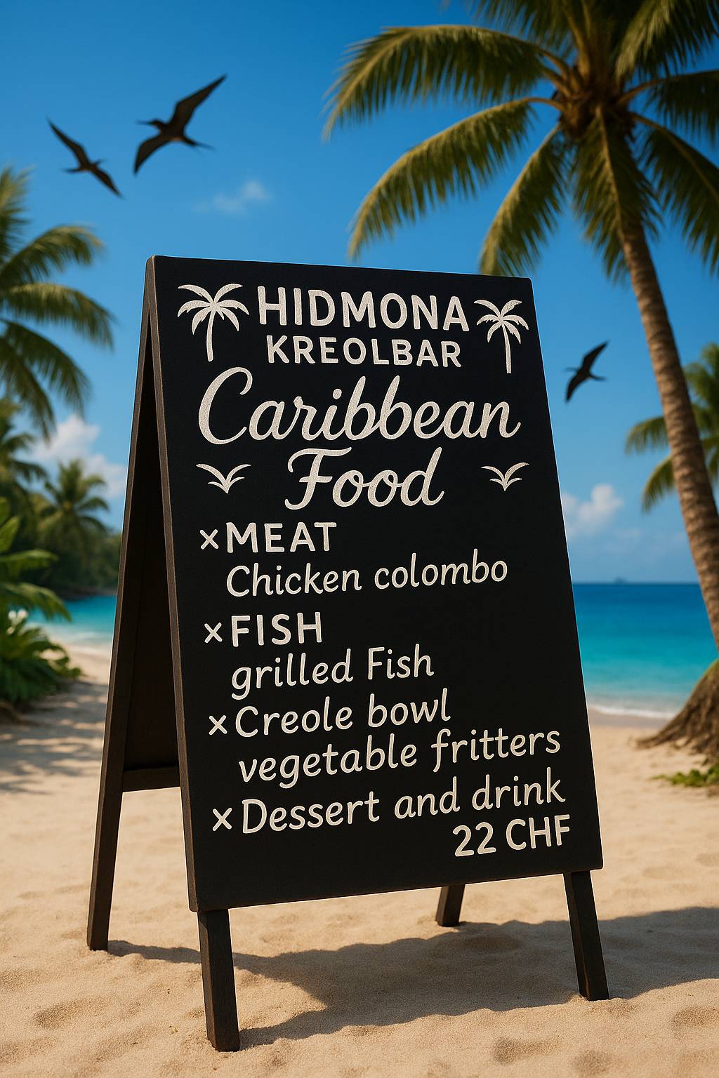 Menu di Authentic Eritrean by Hidmona (cuisine érythréenne authentique à Genève) 