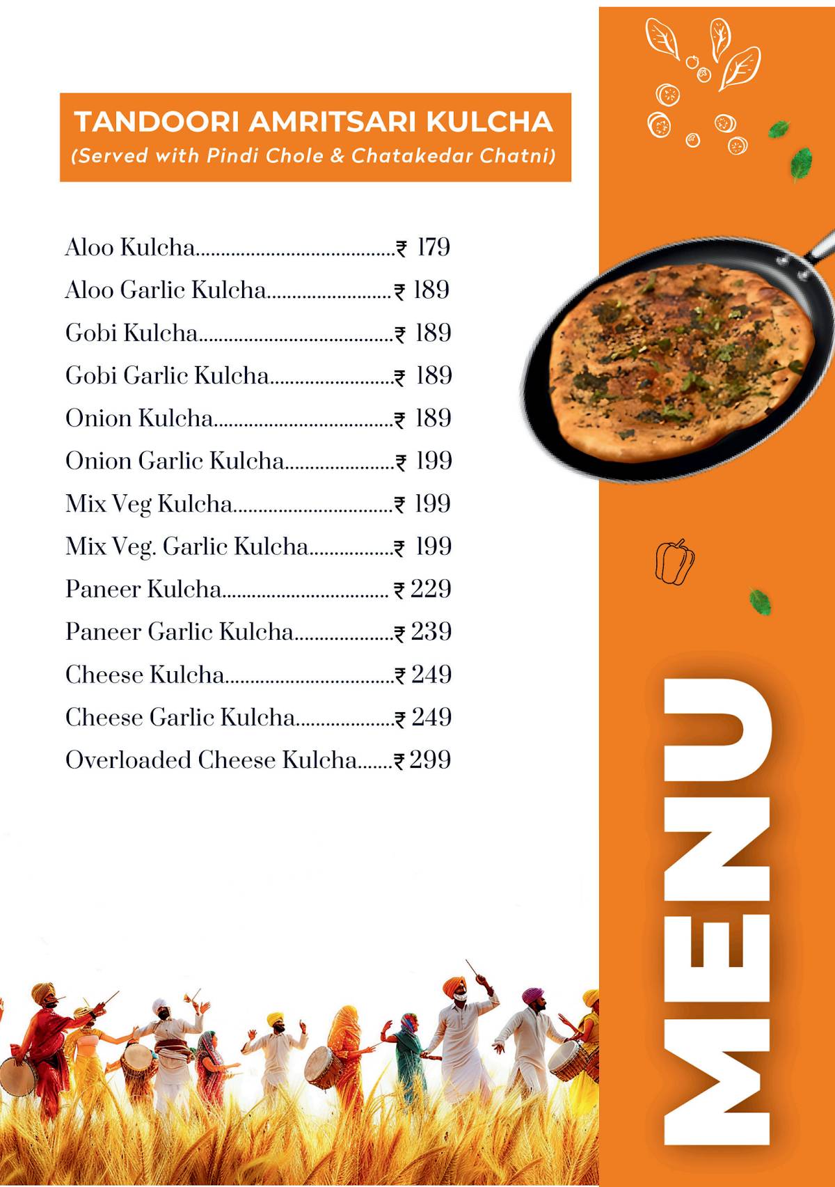Haanji Amritsari Kulchas menu