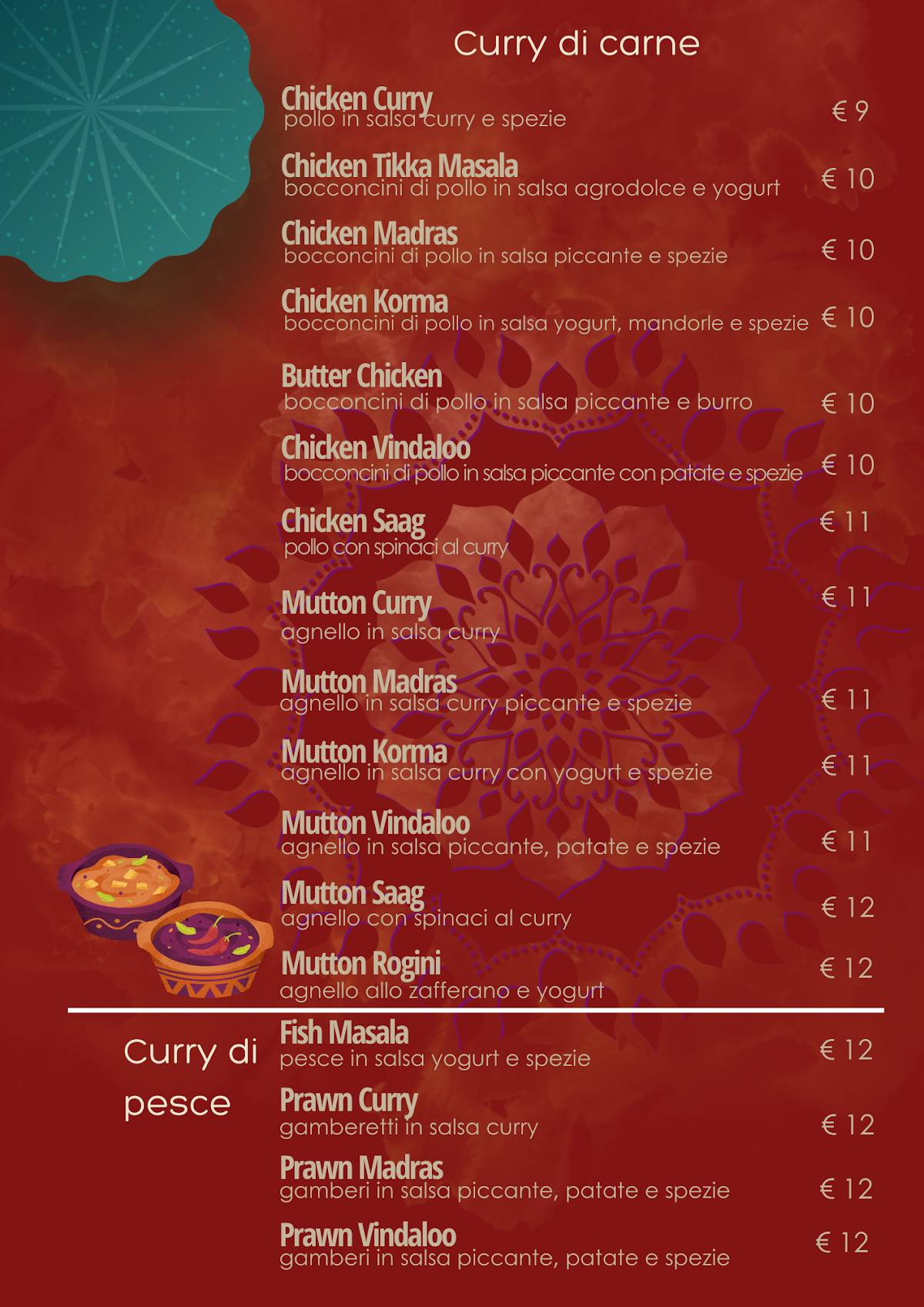 Menu di Haldi Ristorante Indiano 