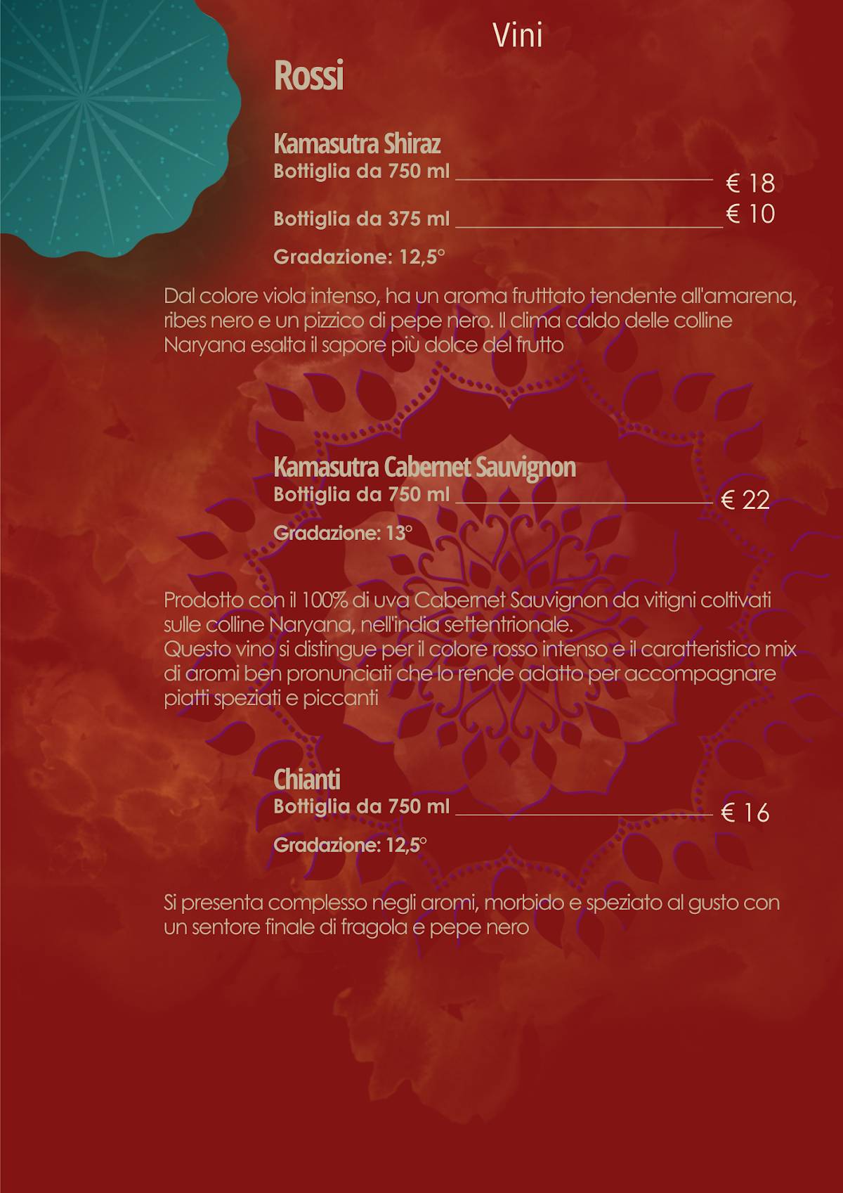 Menu di Haldi Ristorante Indiano 