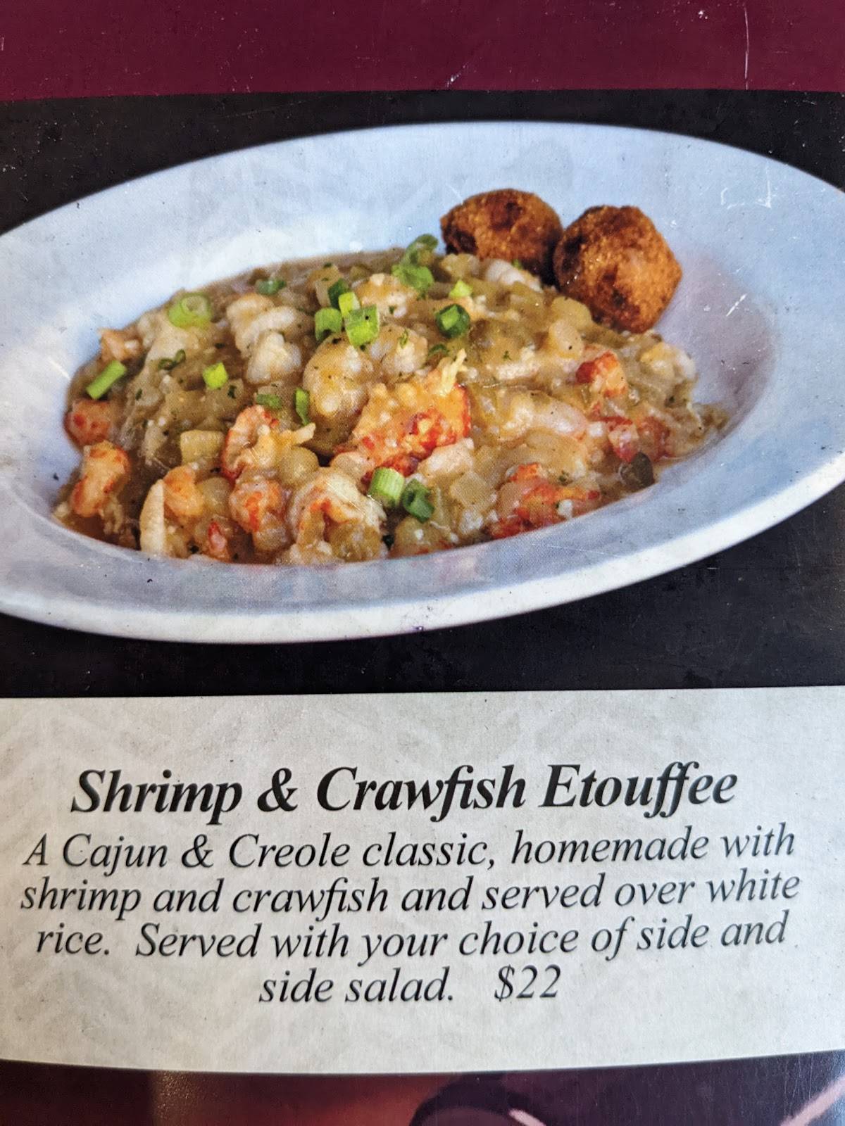 Menu at Half Shell Oyster House restaurant, Gulfport