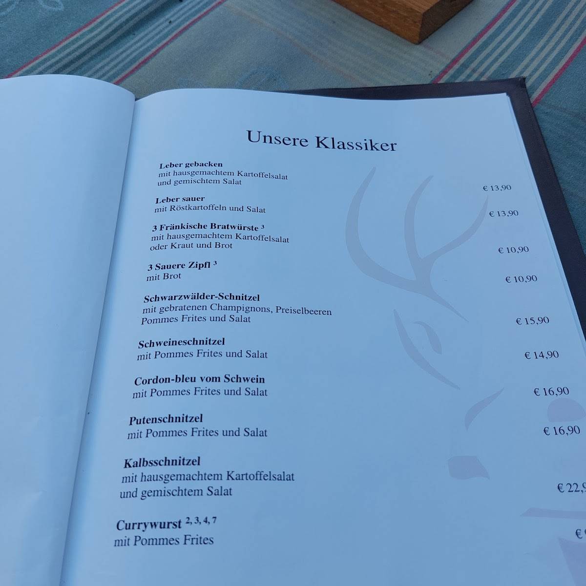 Speisekarte von Hans Müller Gasthof zum Goldenen Hirschen GmbH & Co ...