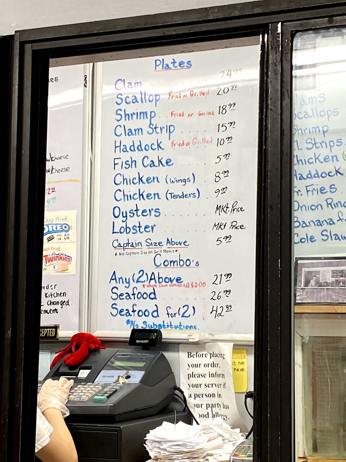 Menu at Hingham Lobster Pound restaurant, Hingham, 4 Broad Cove Rd