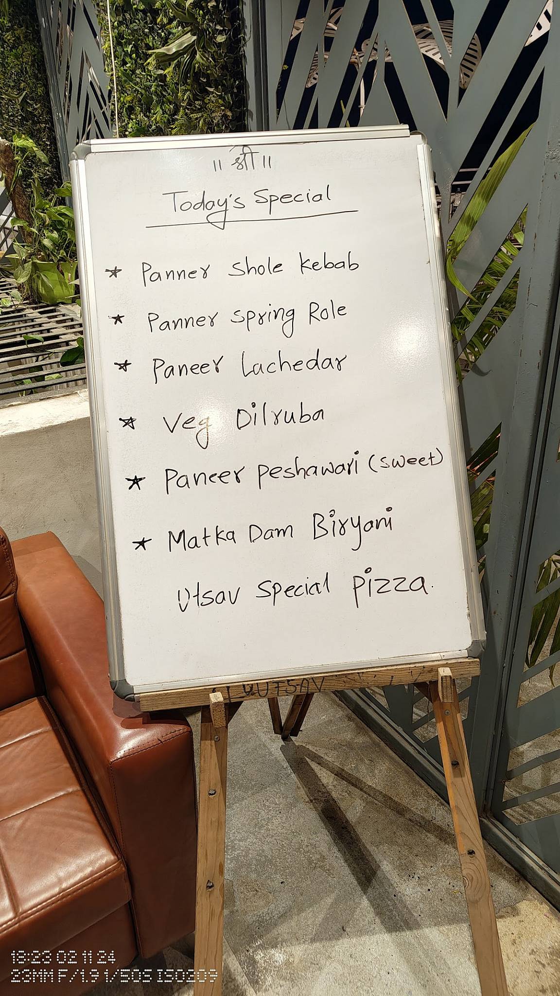 Hotel Utsav Rooftop menu