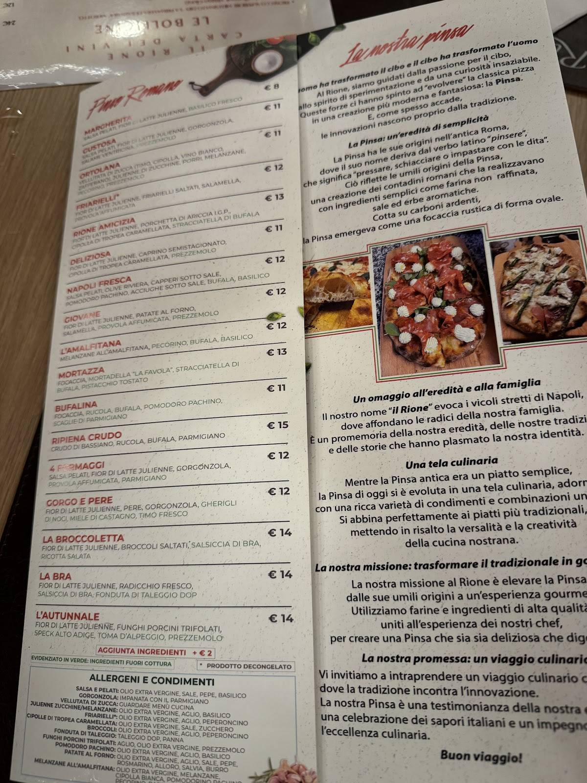 Menu di Il Rione 