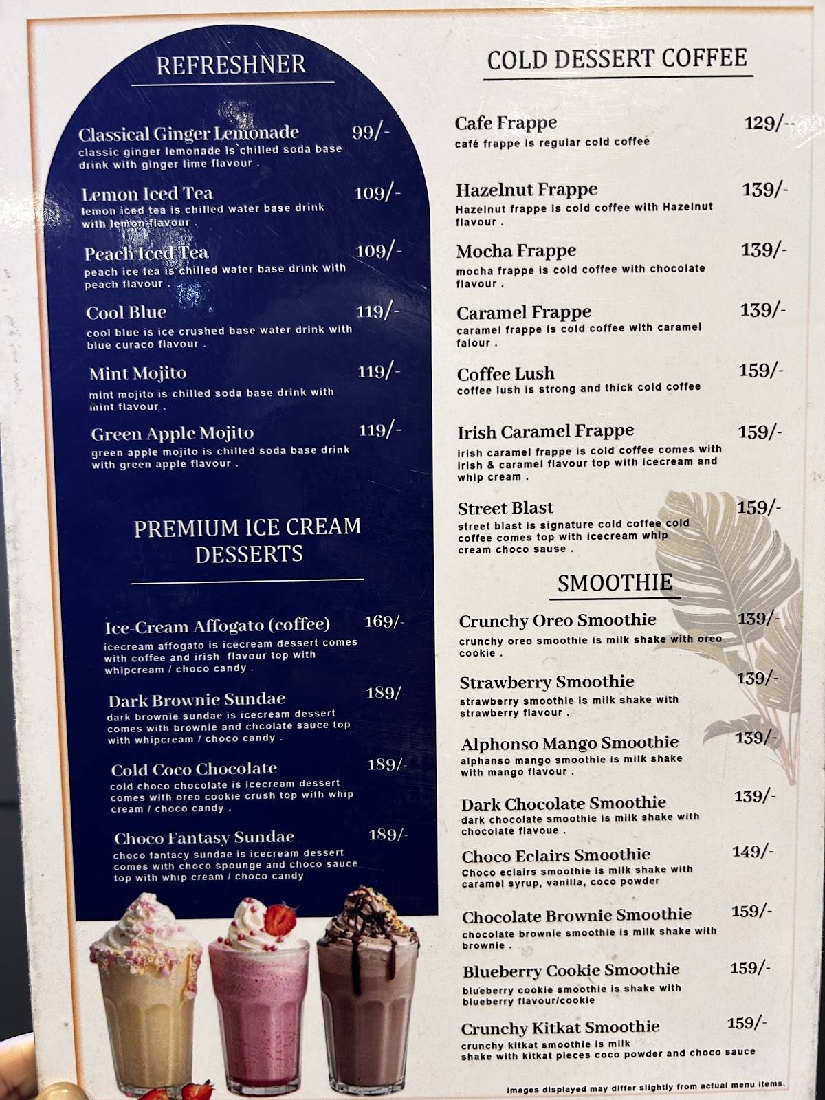 It’s Street Coffee menu