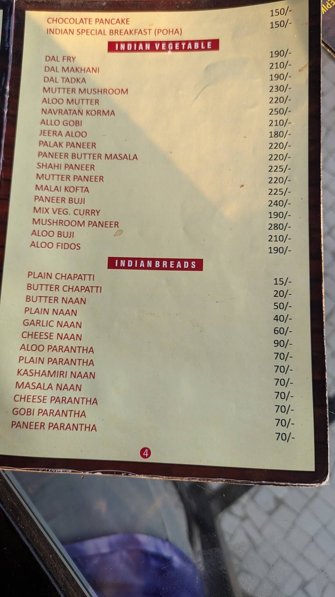 JIMMY'S RESTAURANT menu