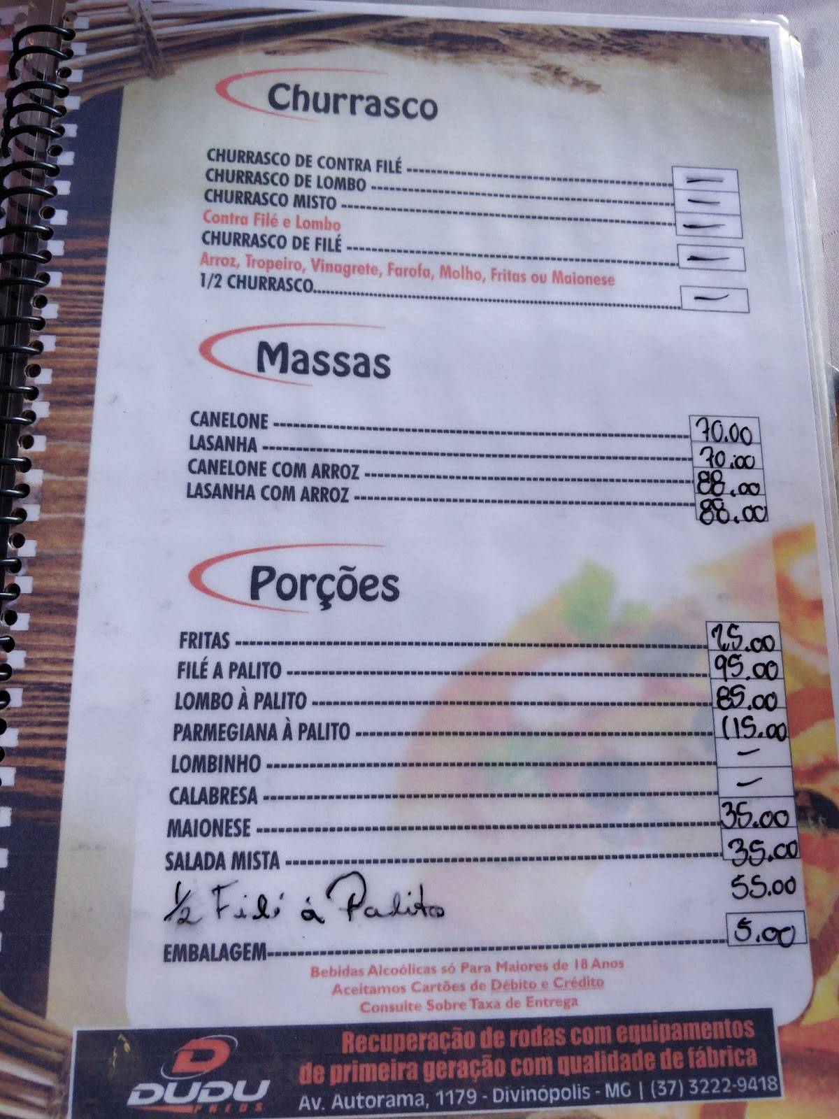 Jacó Pizzaiolo cardápio