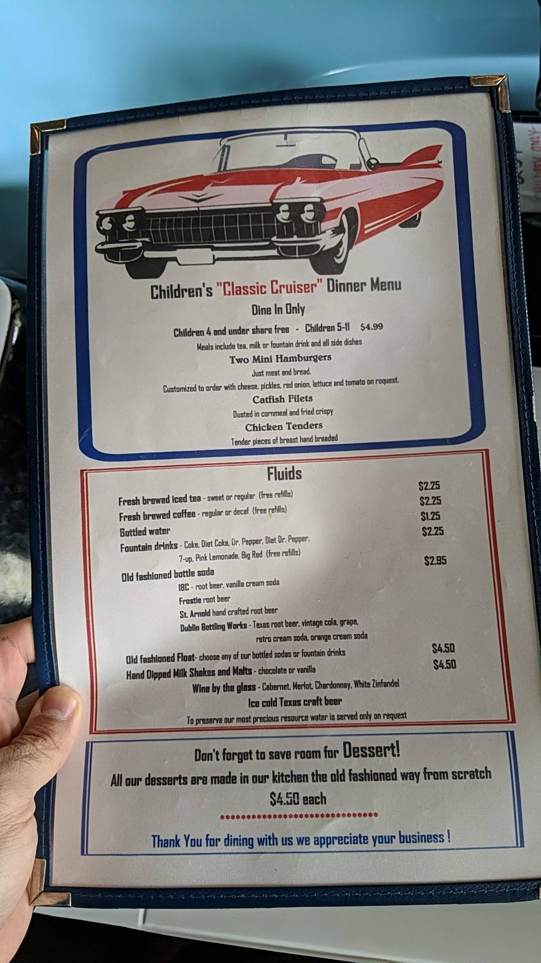 Menu at Jakes Texas Tea House restaurant, Waco