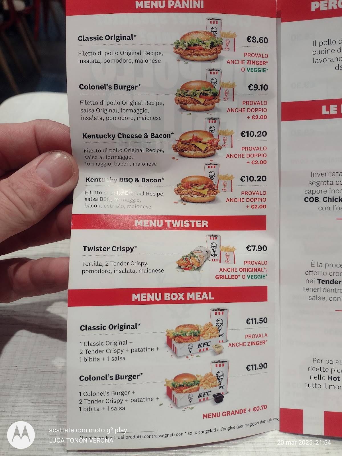 Menu di KFC 