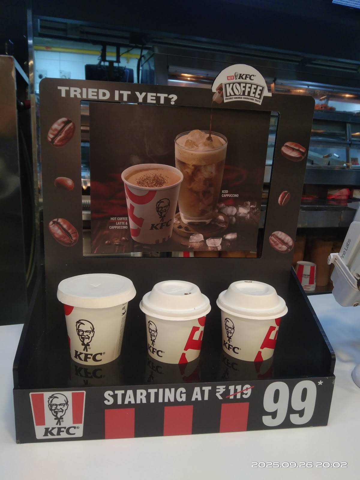 KFC menu
