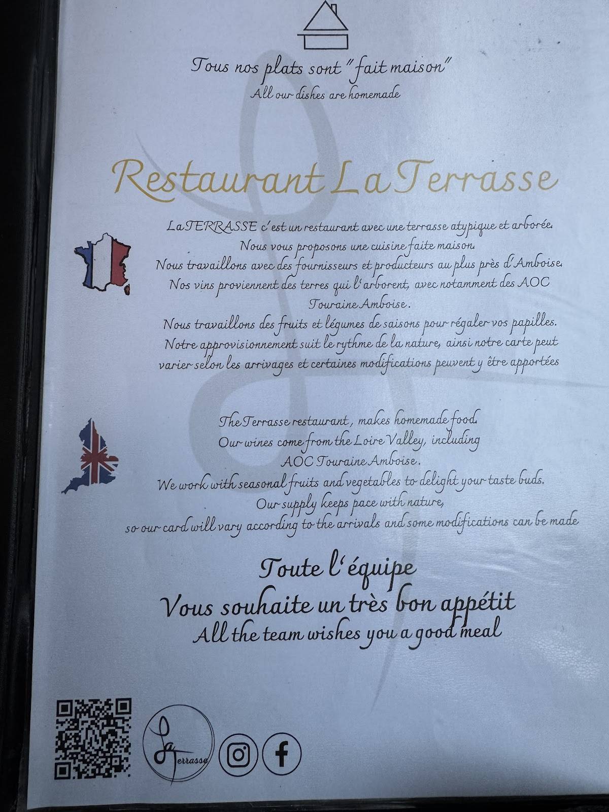 Menu de LA TERRASSE