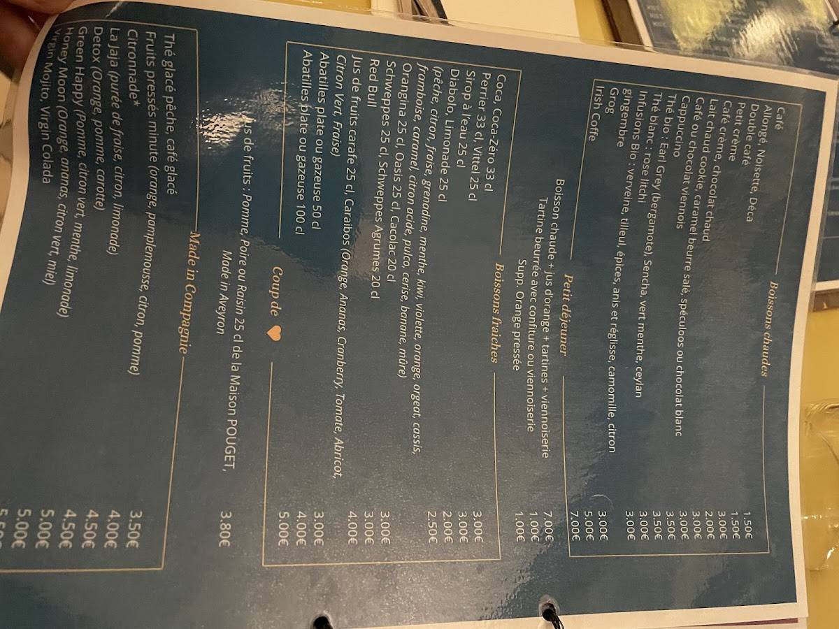 Menu de Restaurant La Compagnie Rodez