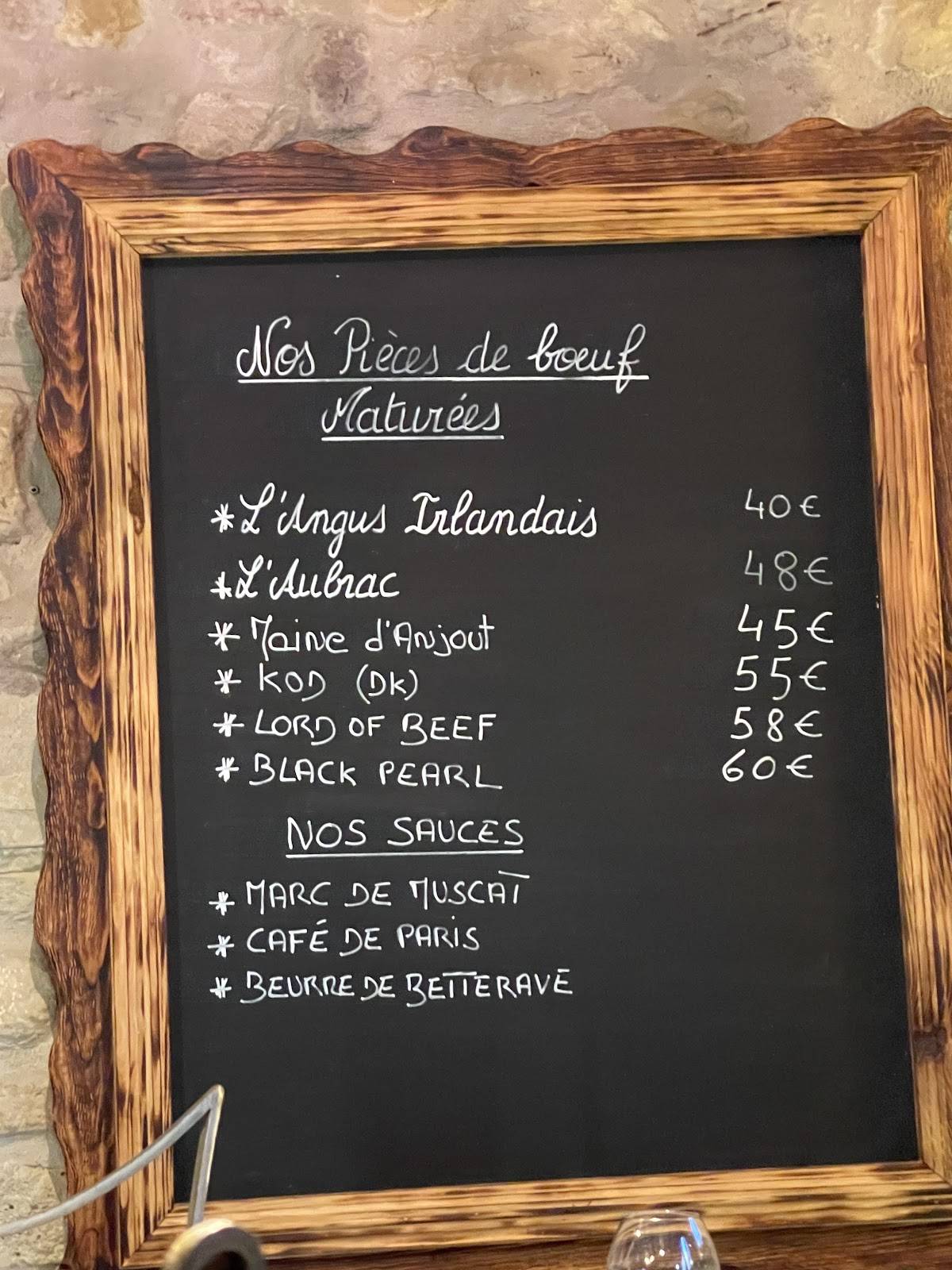 Menu de La Table Saisonnière