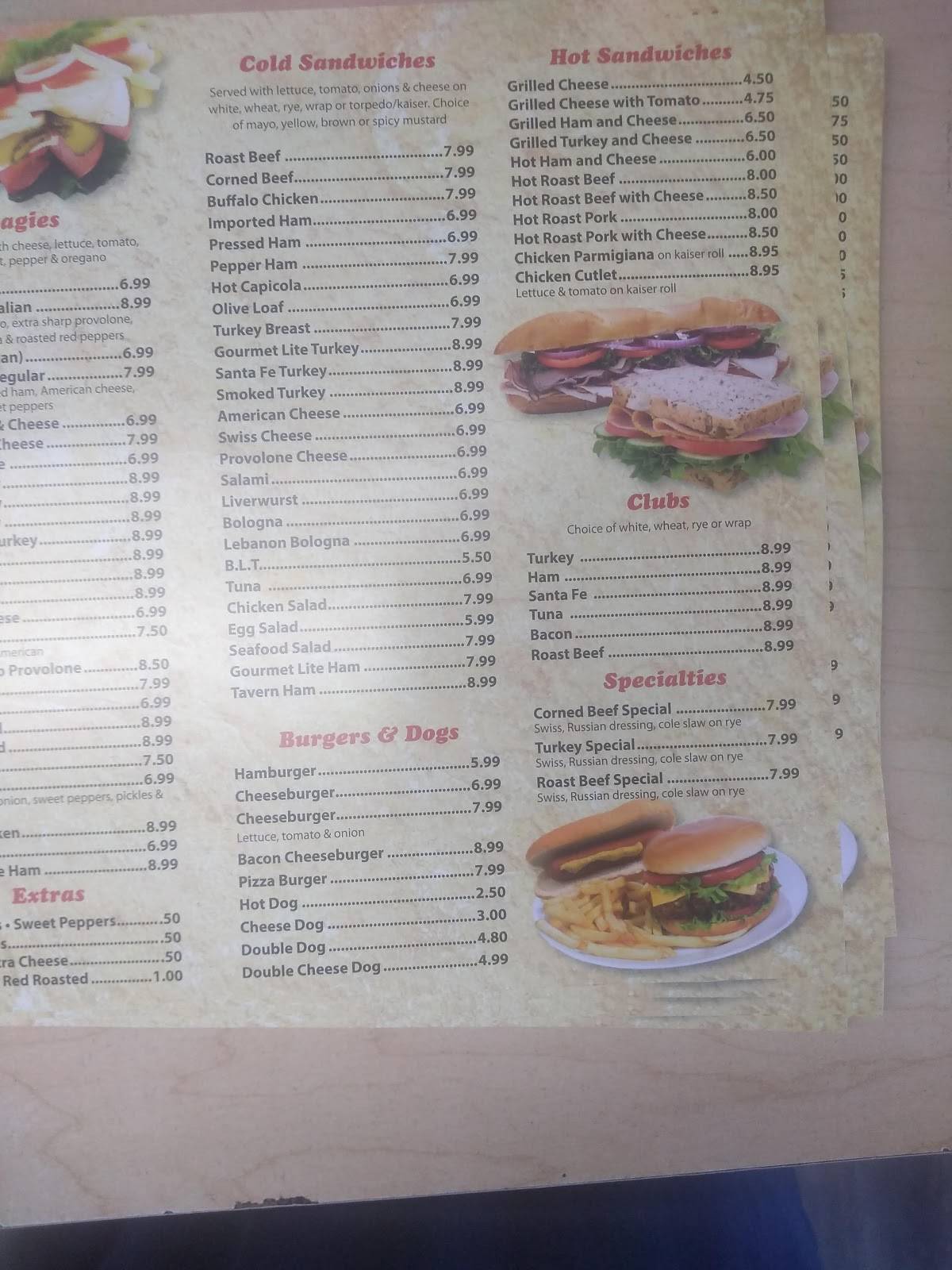 Menu at Larry's Cold Cuts restaurant, Runnemede