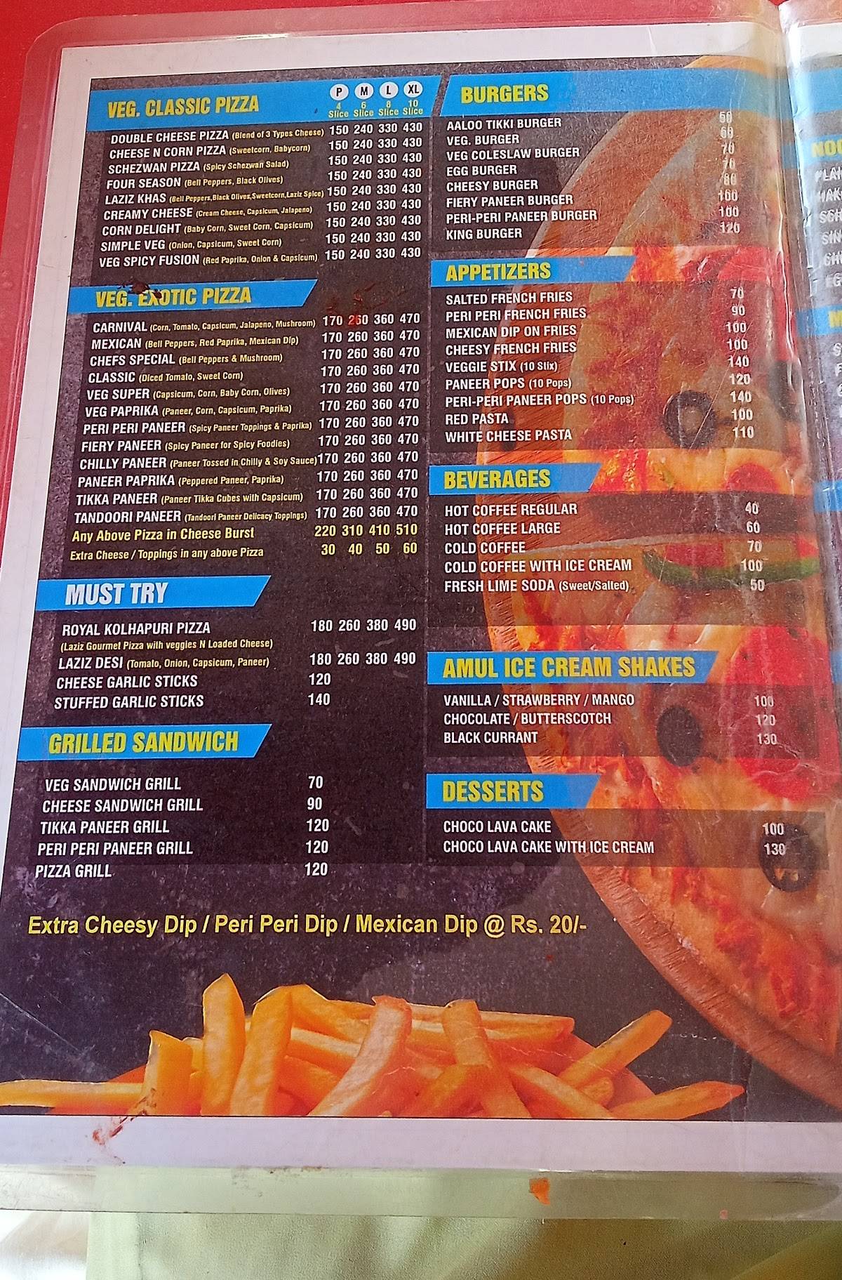 Laziz Pizza Nerchowk menu