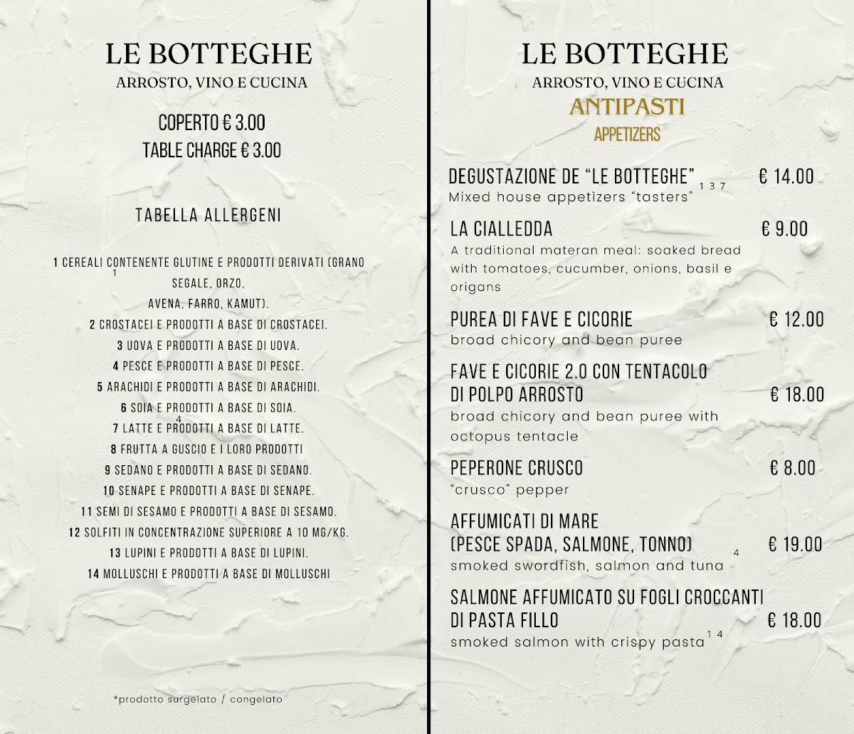 Menu di Le Botteghe Nuova Gestione 