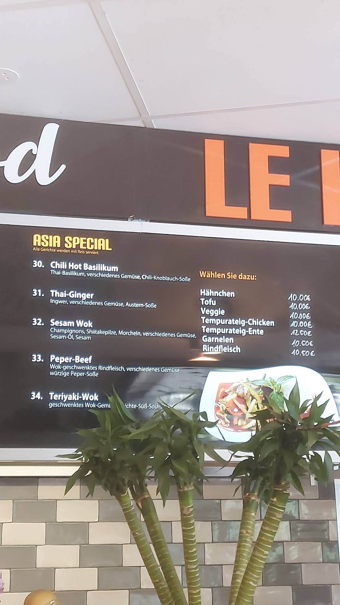 Speisekarte von Le Hung fresh asian food restaurant, Berlin