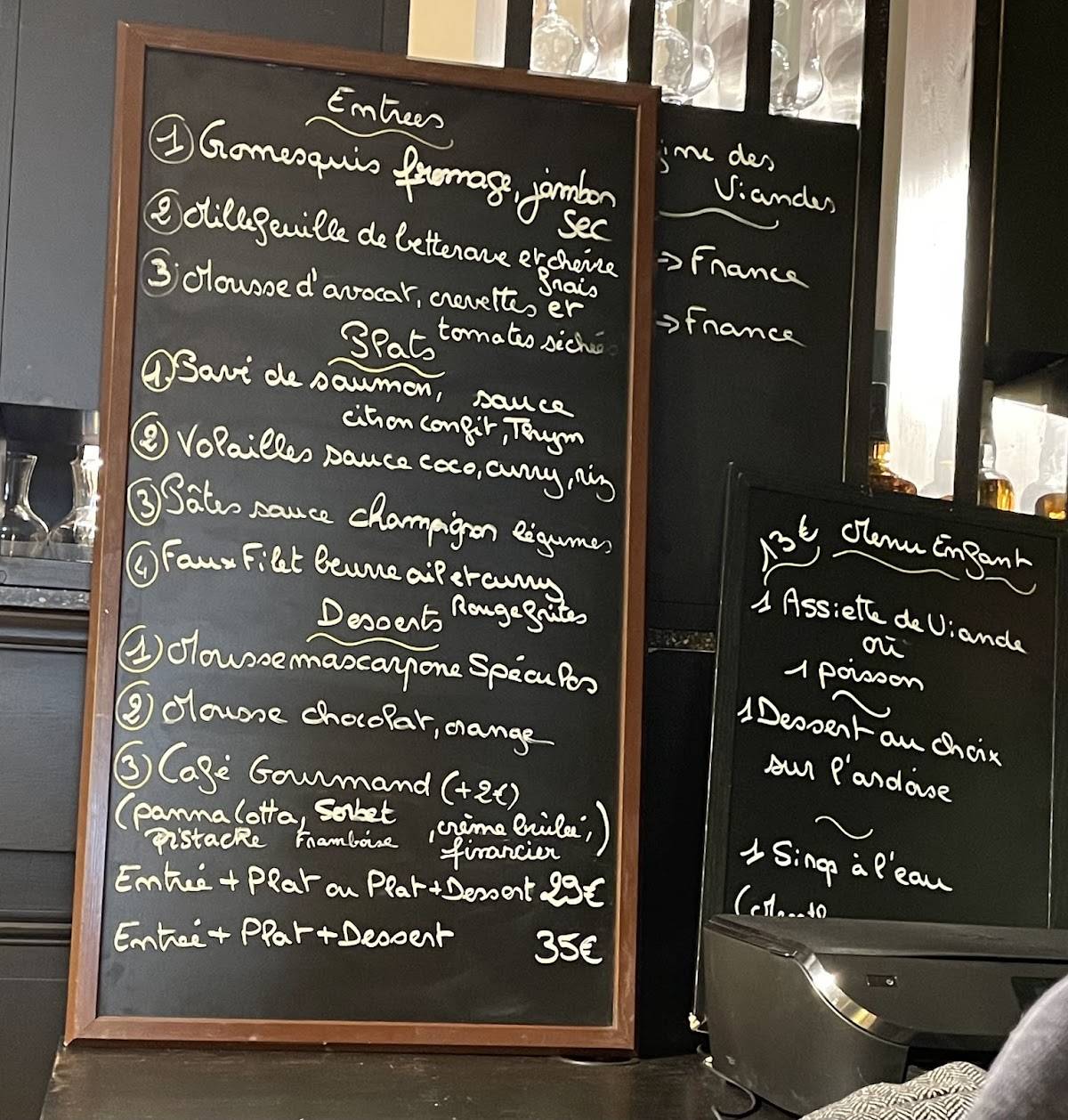 Menu de Le XXI
