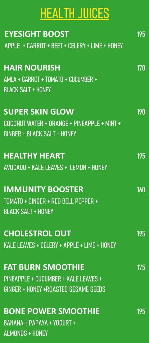 Liberty Veg Restaurant menu