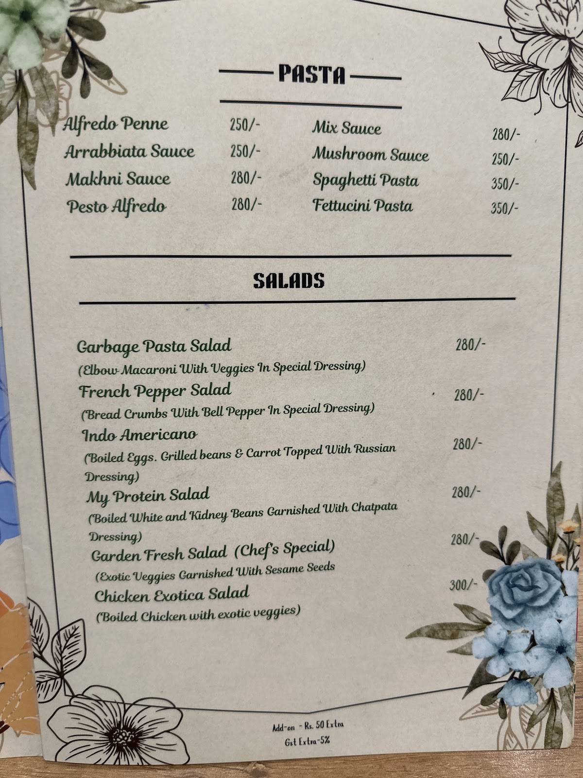 Lite Brown Cafe menu