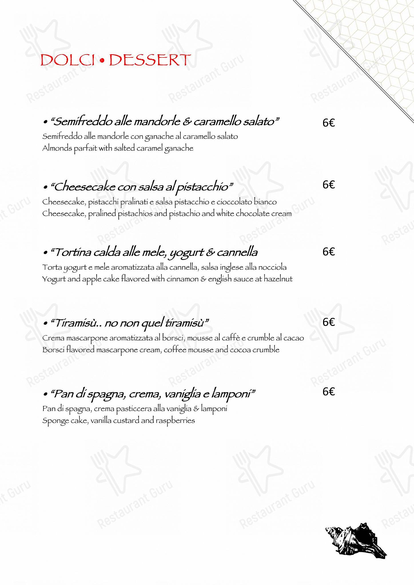 Menu di LO SCONCIGLIO 
