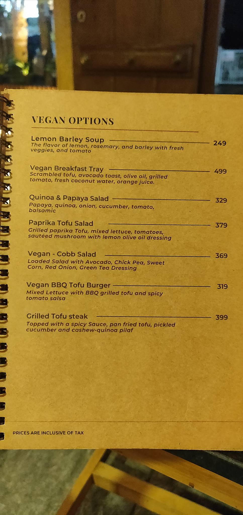 MY.KA Cafe Mysore menu