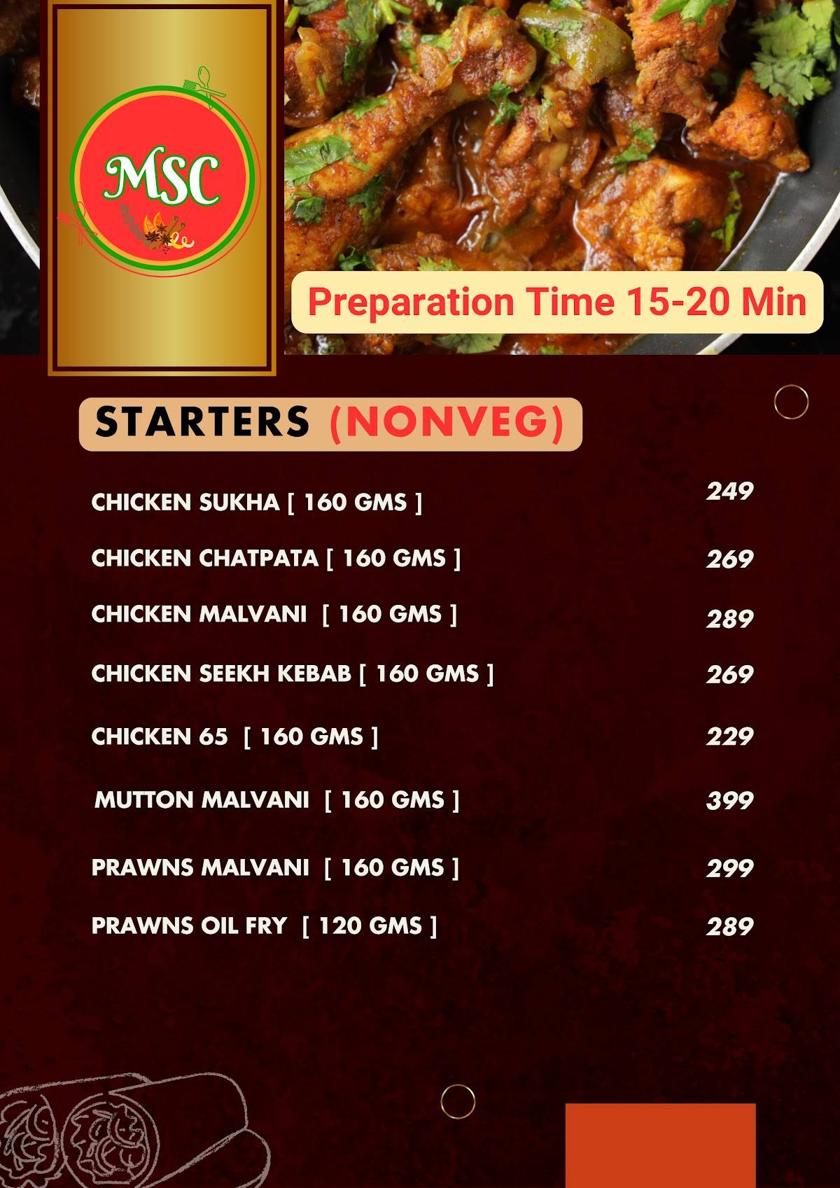 Madras Spice Corner-Bambir House menu