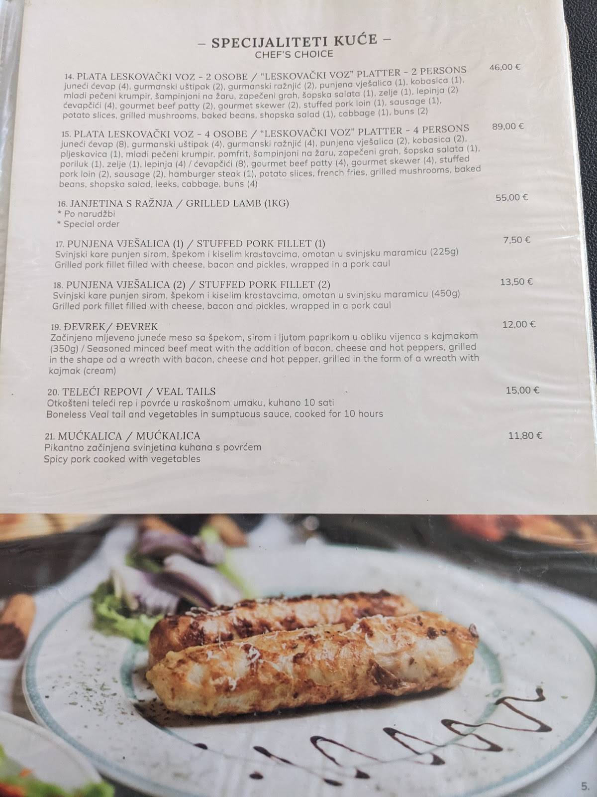 Menu di Magazinska klet - Pri staroj smokvi 