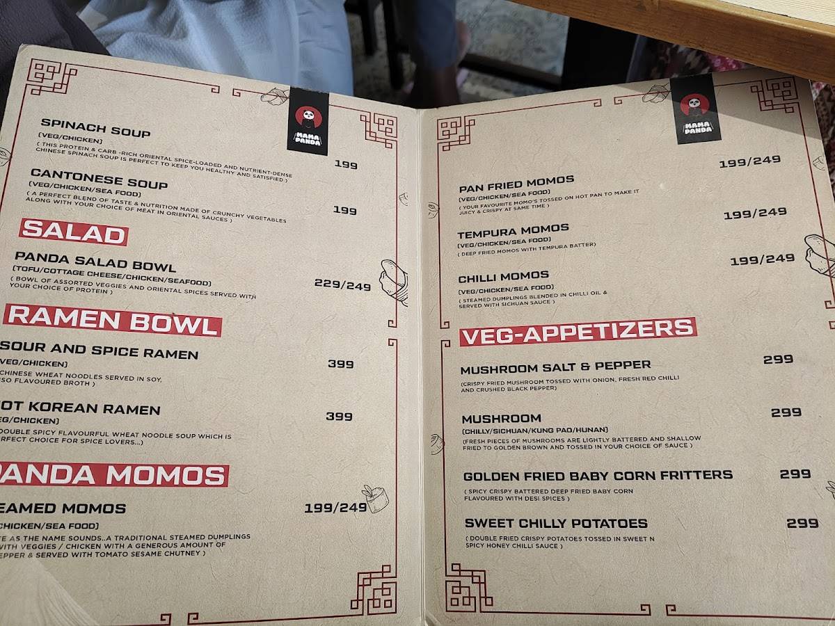 Mama panda menu