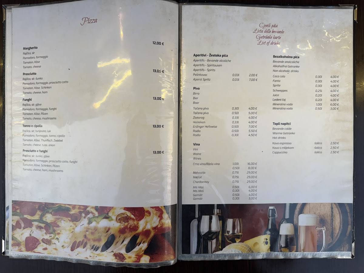 Menu di Restaurant "Mamma Mia" Porec 