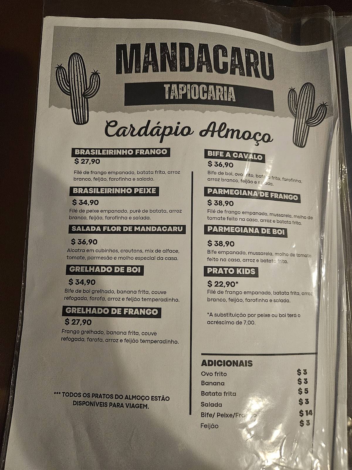 Mandacaru Tapiocaria Aracruz cardápio
