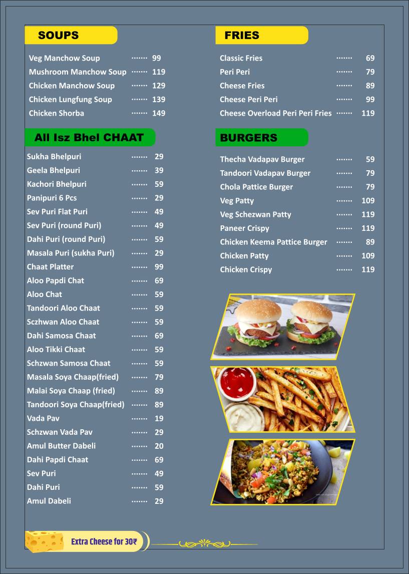 Masters Sandwiich menu