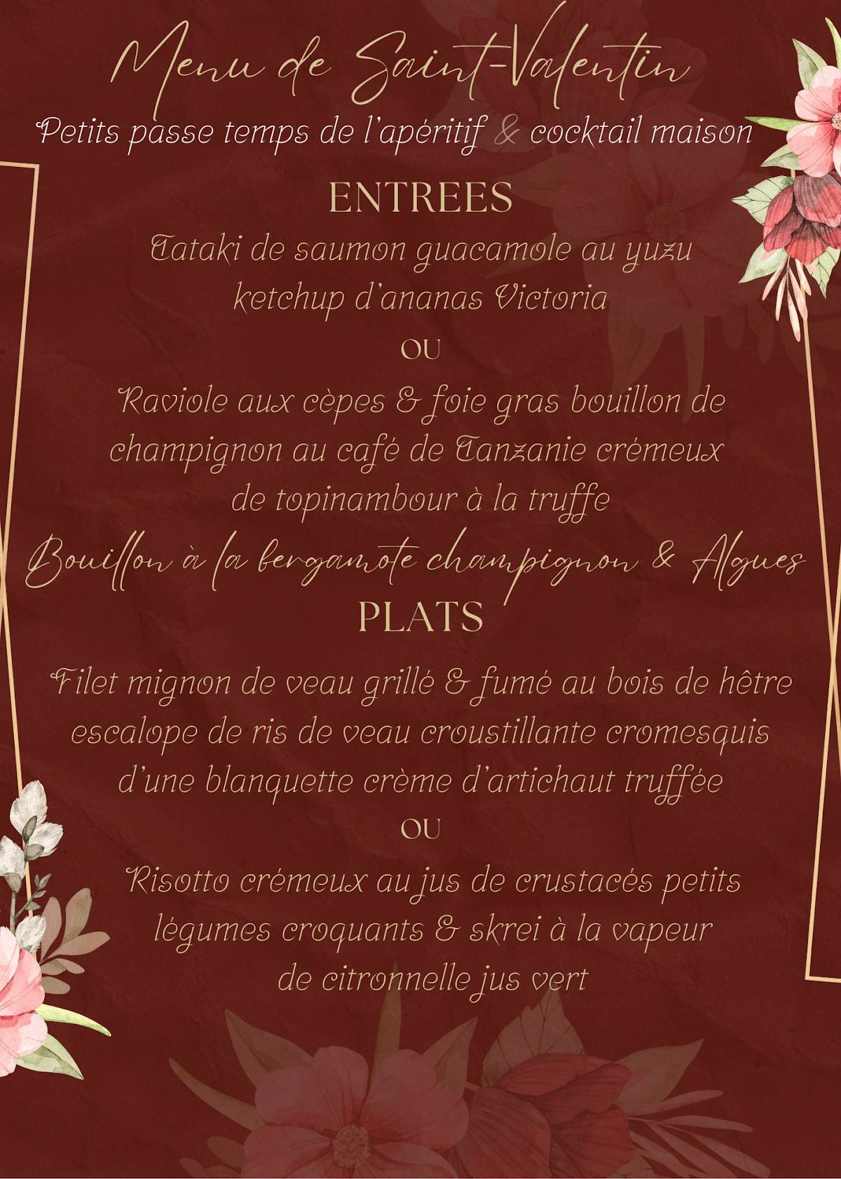 Menu de Mgl Traiteur Restaurant