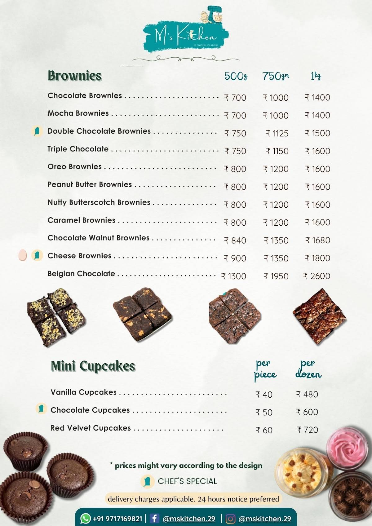 M's Kitchen - Home Baker menu