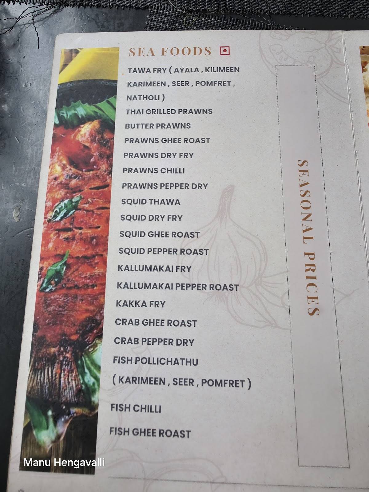 N Chef Restaurant menu