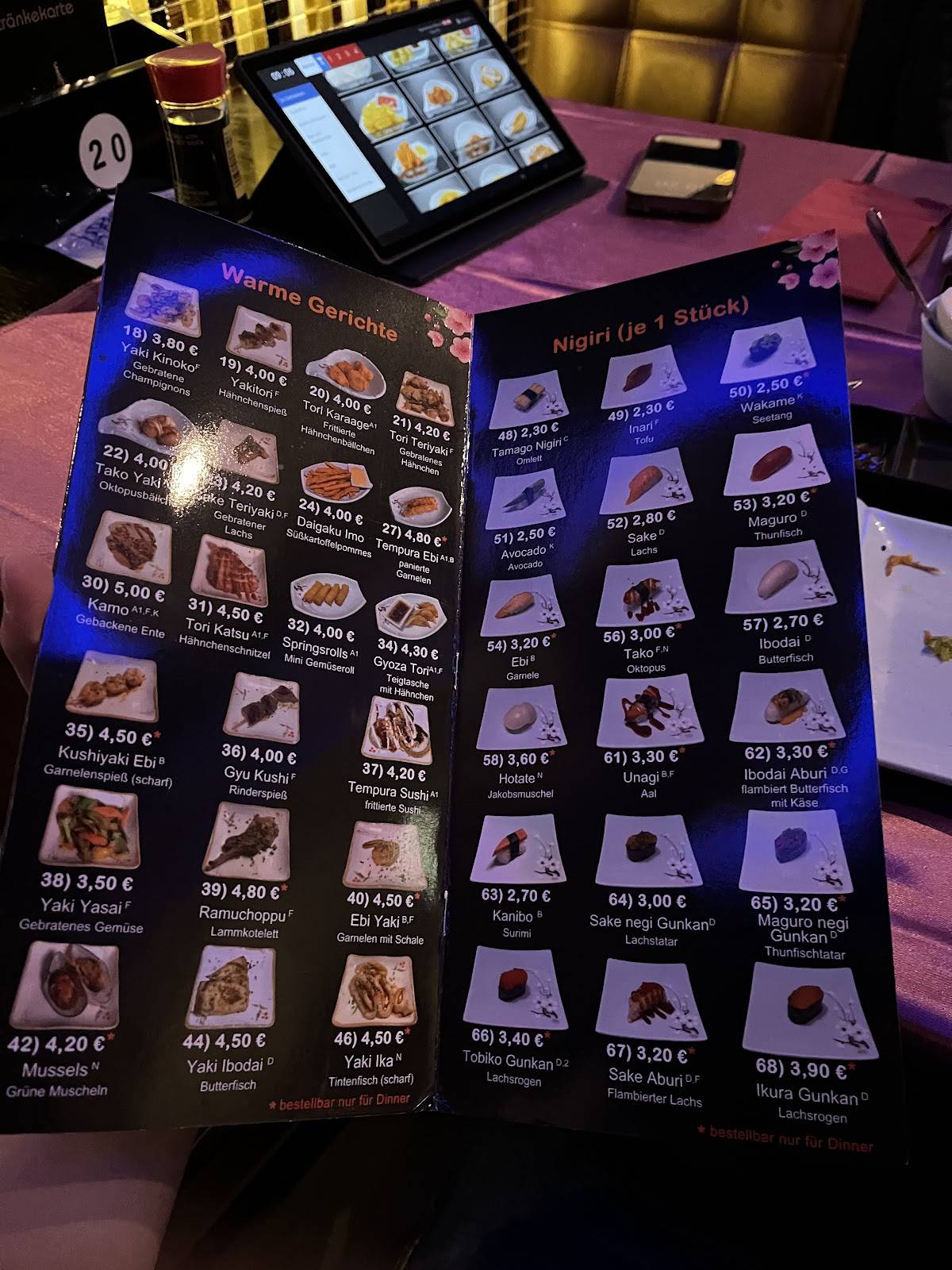 Menu de Restaurant Nagoya Star Sushi & BBQ