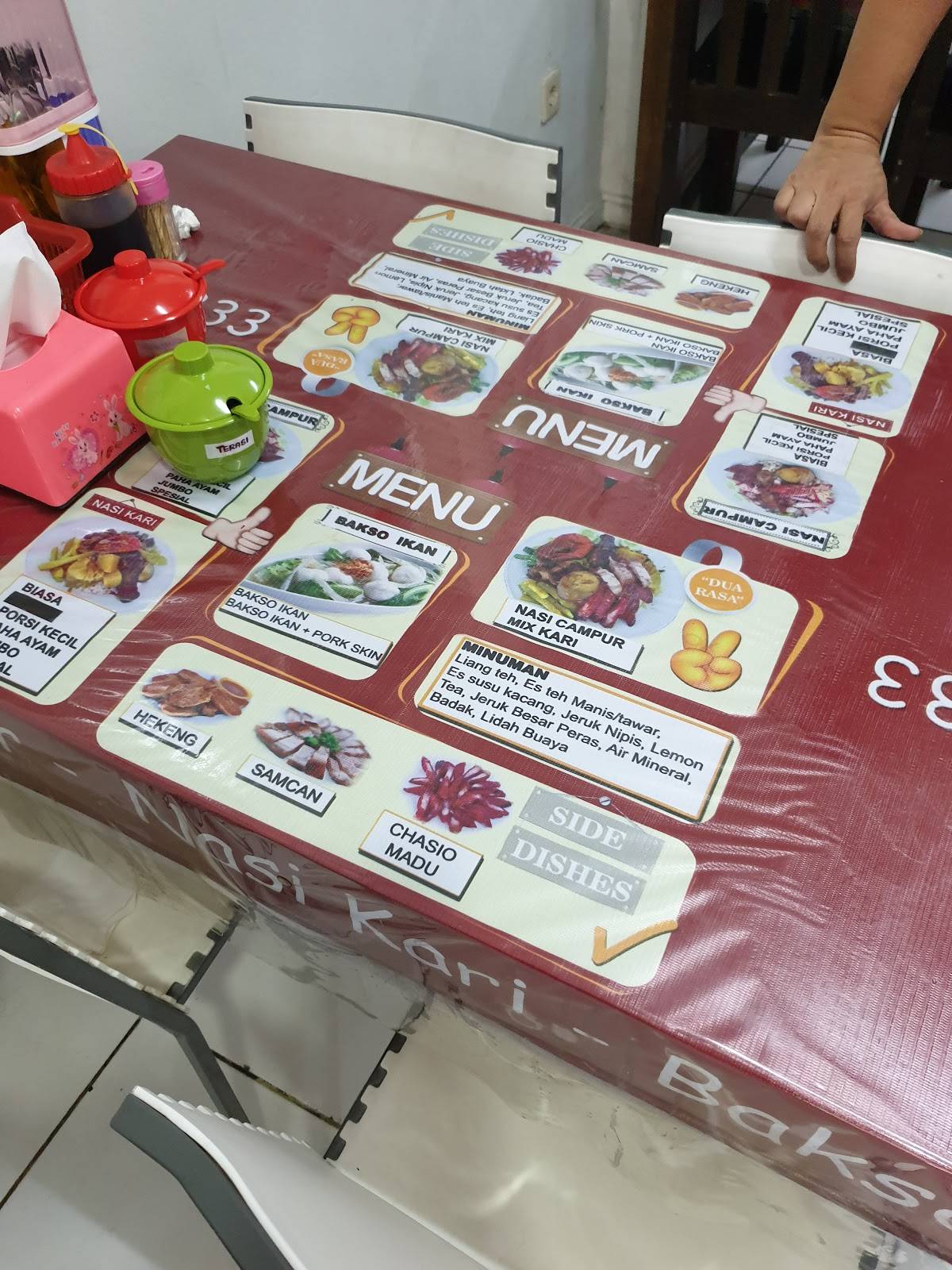 Menu at Nasi Campur restaurant, West Jakarta, Ruko taman Palem Lestari