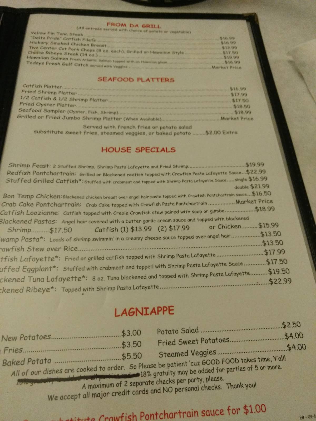 Menu at New Orleans Food &amp; Spirits restaurant, Metairie, 210 Metairie ...